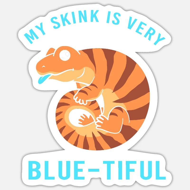 Lizard Blue Tongue - Sticker size S (10 x 10 cm) - white matte