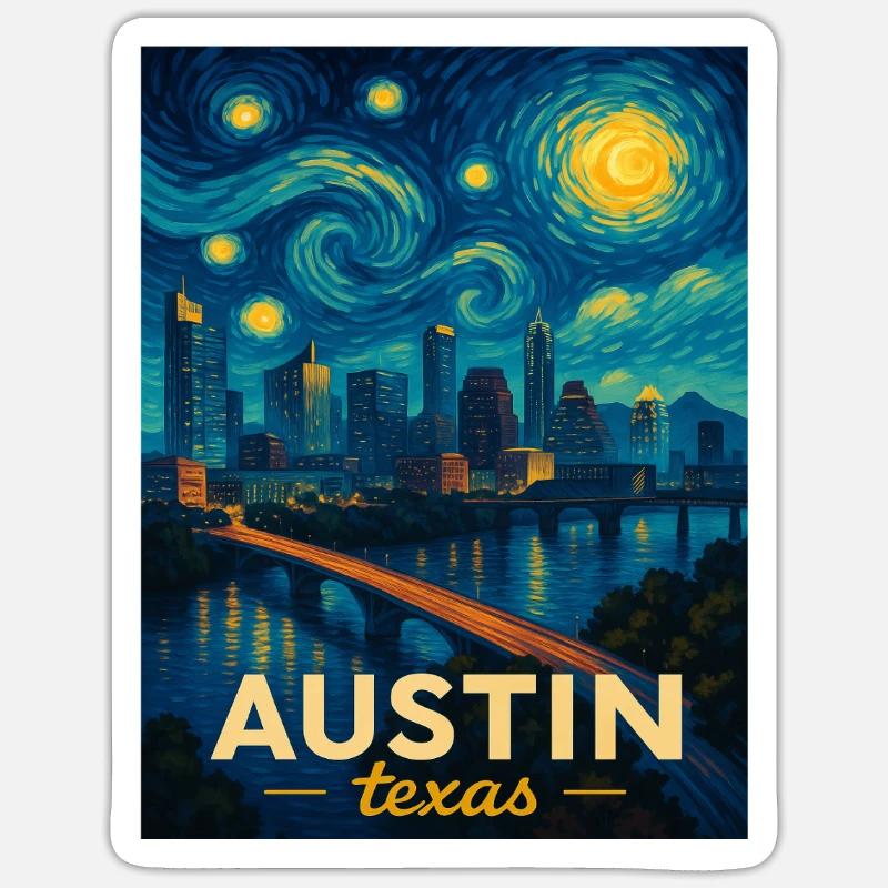 Austin, Texas - Sticker size S (10 x 10 cm) - white matte