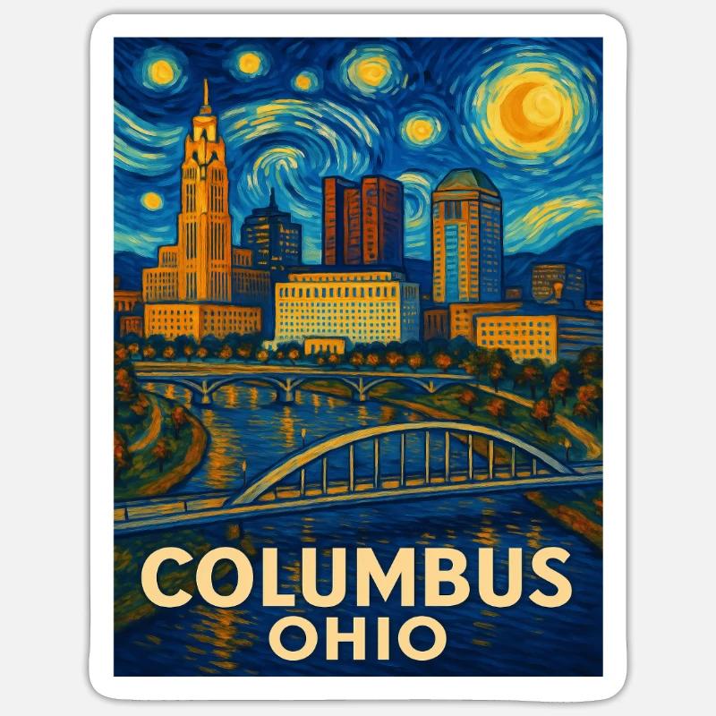 Columbus Ohio - Sticker Größe S (10 x 10 cm) - Mattweiß