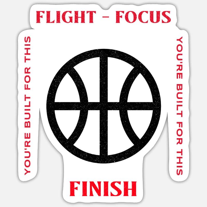 Flight, Focus, Finish Design - Sticker size S (10 x 10 cm) - white matte