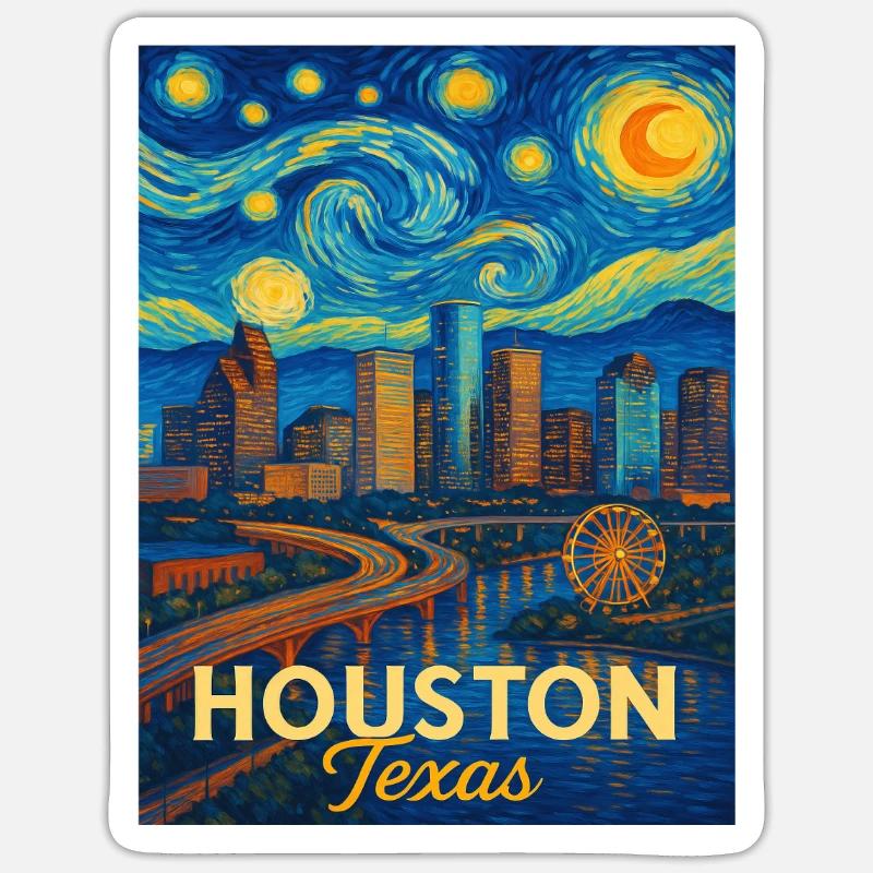 Houston, Texas - Sticker size S (10 x 10 cm) - white matte