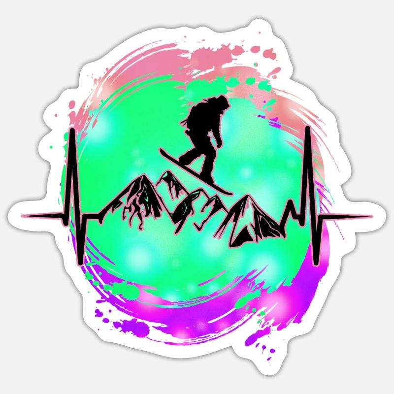 Snowboard - Sticker size S (10 x 10 cm) - white matte
