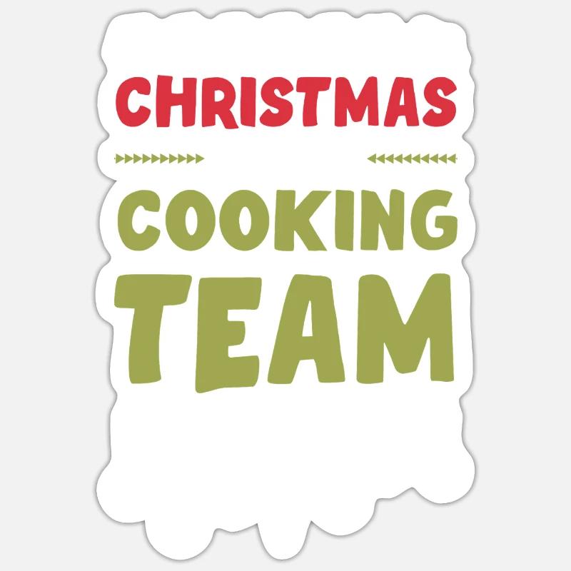 Weihnachts Kochen Backen Team - Sticker Größe S (10 x 10 cm) - Mattweiß