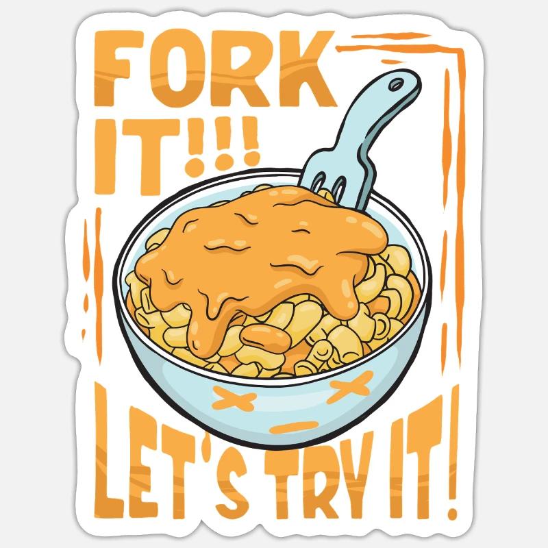 Mac n Cheese Fork It - Sticker Größe S (10 x 10 cm) - Mattweiß