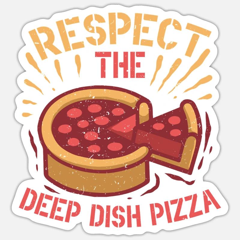 Deep Dish Pizza Chicargo Sticker size S (10 x 10 cm)