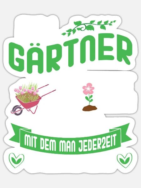 Garten Gärtner Gärtnern Gartenarbeit Gartenarbeit - Sticker Größe S (10 x 10 cm) - Mattweiß