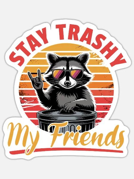 Funny Raccoon - Sticker Größe S (10 x 10 cm) - Mattweiß