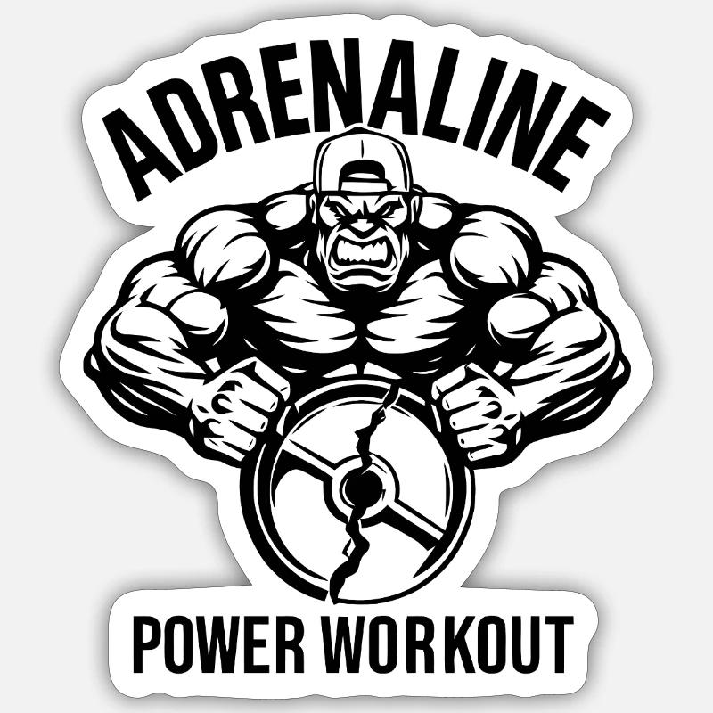 Adrenaline Power Workout Tee Sticker size S (10 x 10 cm)