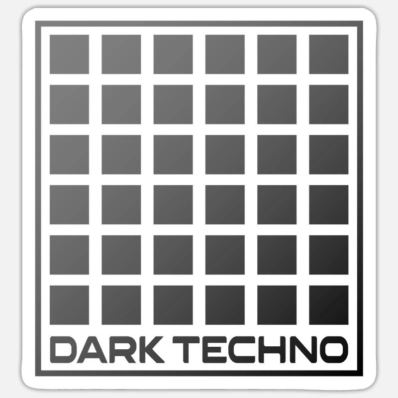 Grille techno sombre - Sticker taille S (10 x 10 cm) - blanc mat