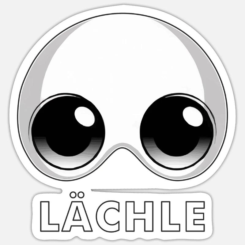 KOPF LÄCHLE - Sticker Größe S (10 x 10 cm) - Mattweiß