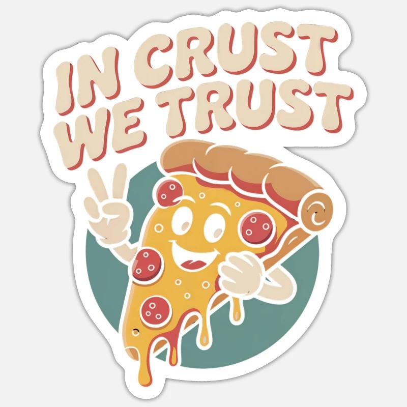 Retro Pizza - Sticker size S (10 x 10 cm) - white matte