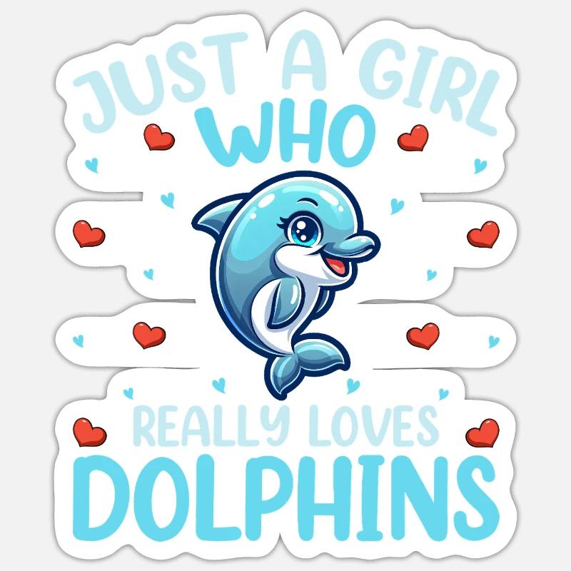 Delfin - Sticker Größe S (10 x 10 cm) - Mattweiß