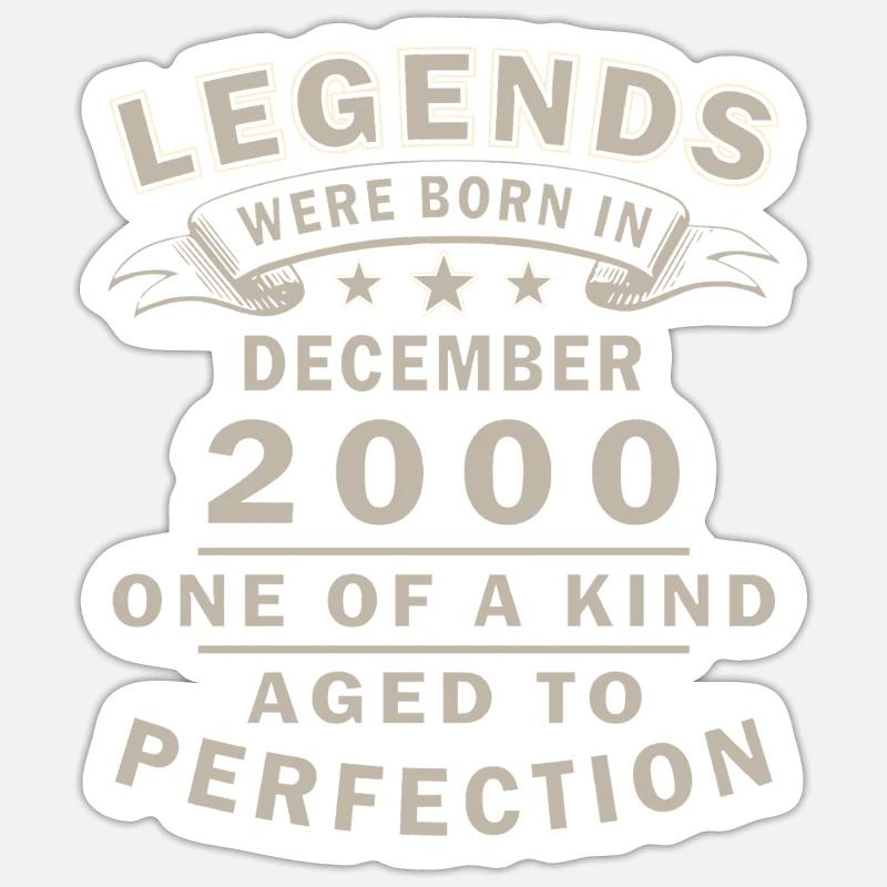 Dezember 2000 Dezember Jubiläum Dezember 2000 Sticker Größe S (10 x 10 cm)