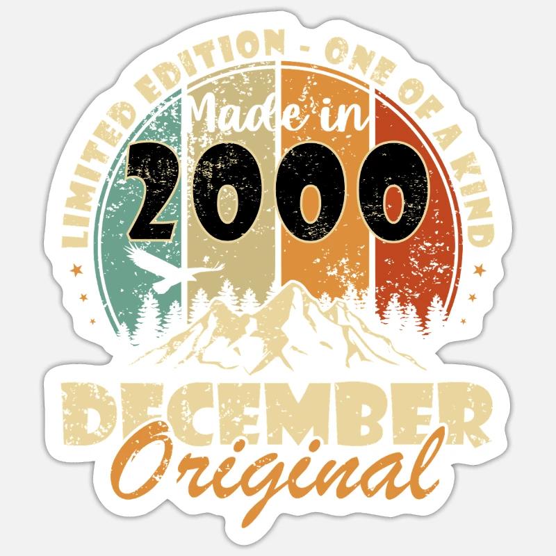 Dezember 2000 Jubiläum 2000 Dezember Sticker Größe S (10 x 10 cm)