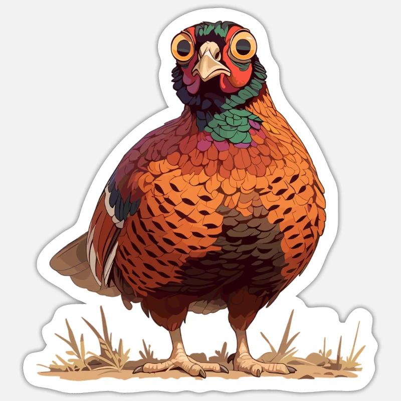Pheasants Pheasant - Sticker size S (10 x 10 cm) - white matte