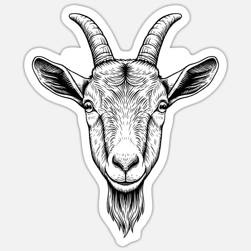 Goat - Sticker size S (10 x 10 cm) - white matte