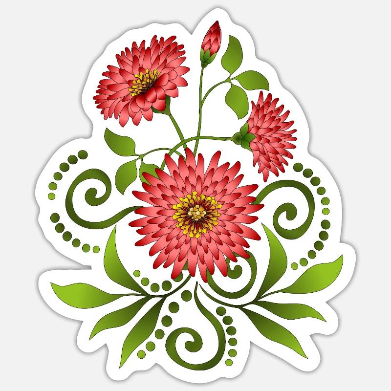 Fleur - Sticker taille S (10 x 10 cm) - blanc mat
