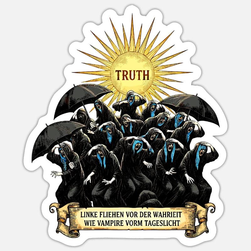Vampires Avoid the Light Satire - Sticker size S (10 x 10 cm) - white matte