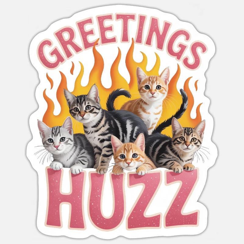 Salutations Huzz Bootleg inportable - Sticker taille S (10 x 10 cm) - blanc mat