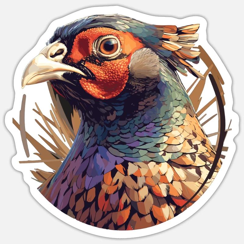 Pheasants Pheasant - Sticker size S (10 x 10 cm) - white matte