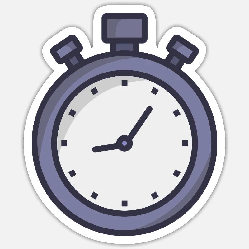 Chronomètre - Sticker taille S (10 x 10 cm) - blanc mat