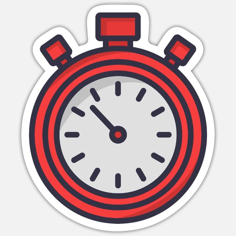 Chronomètre - Sticker taille S (10 x 10 cm) - blanc mat