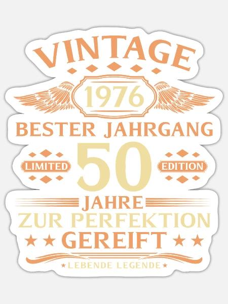 50. Geburtstag Lebende Legende seit 1976 - Sticker Größe S (10 x 10 cm) - Mattweiß