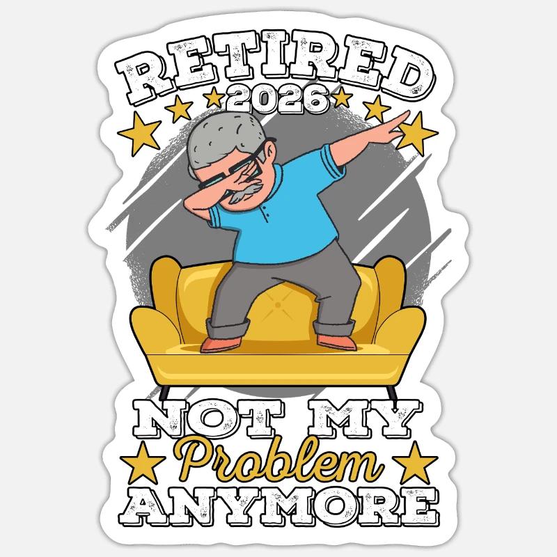 Retraité 2026 Rente Retirement Legend Retraité - Sticker taille S (10 x 10 cm) - blanc mat