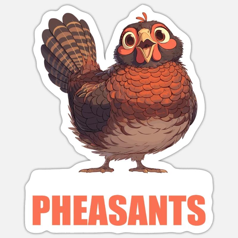 Faisans Faisan - Sticker taille S (10 x 10 cm) - blanc mat