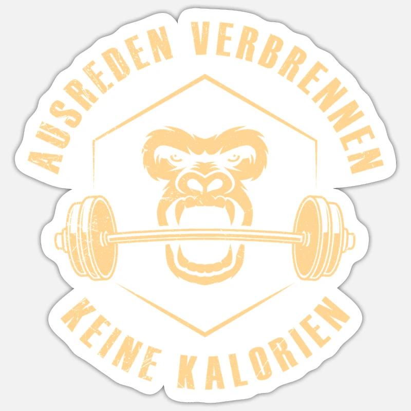 Musculation : LES EXCUSES NE BRÛLENT PAS DE CALORIES - Sticker taille S (10 x 10 cm) - blanc mat
