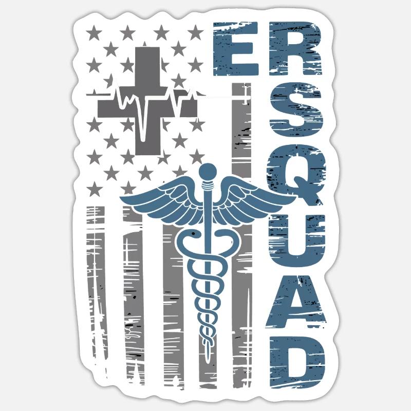 Écusson d’urgence du caducée - Sticker taille S (10 x 10 cm) - blanc mat