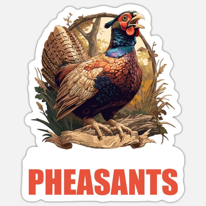 Faisans Faisan - Sticker taille S (10 x 10 cm) - blanc mat
