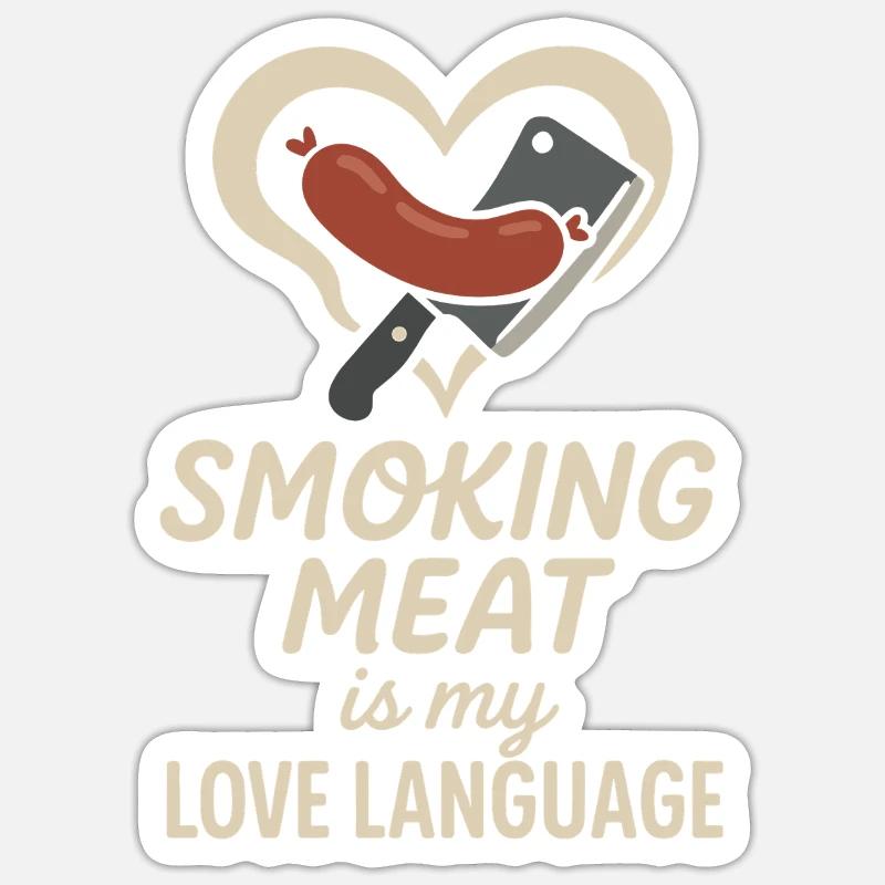 Fleischräucherofen Jerky Maker Bbq - Sticker Größe S (10 x 10 cm) - Mattweiß