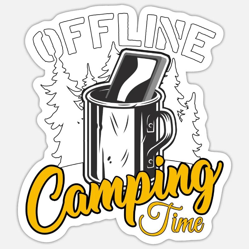Camping - Sticker size S (10 x 10 cm) - white matte