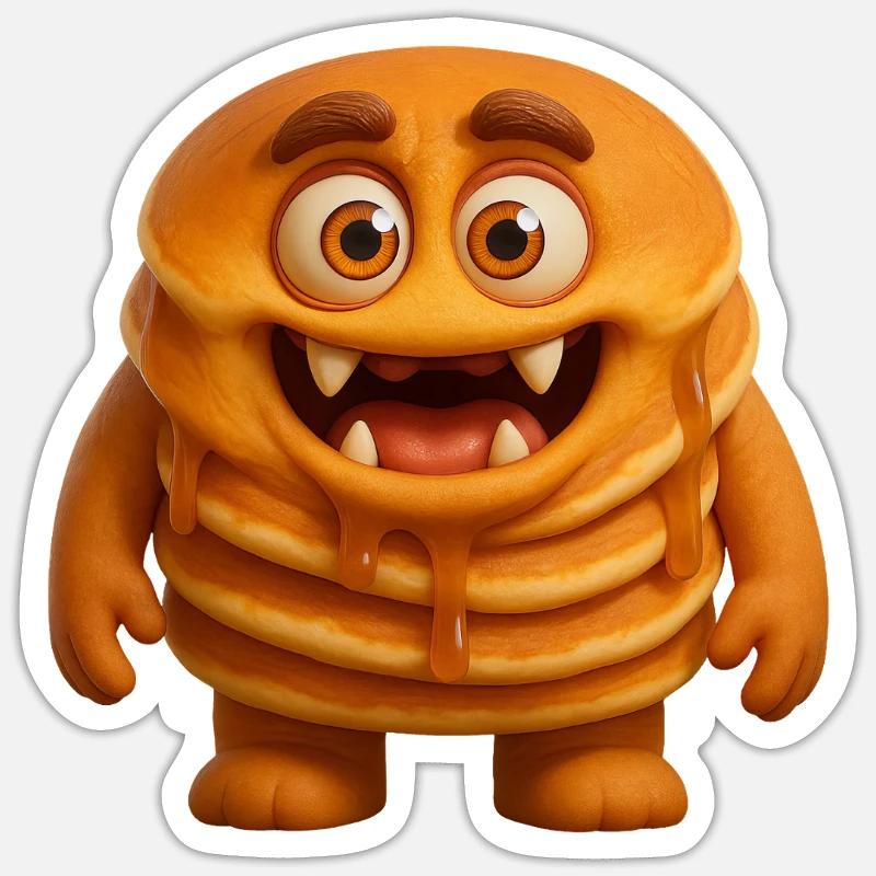 Pfannkuchen Eierkuchen - Sticker Größe S (10 x 10 cm) - Mattweiß
