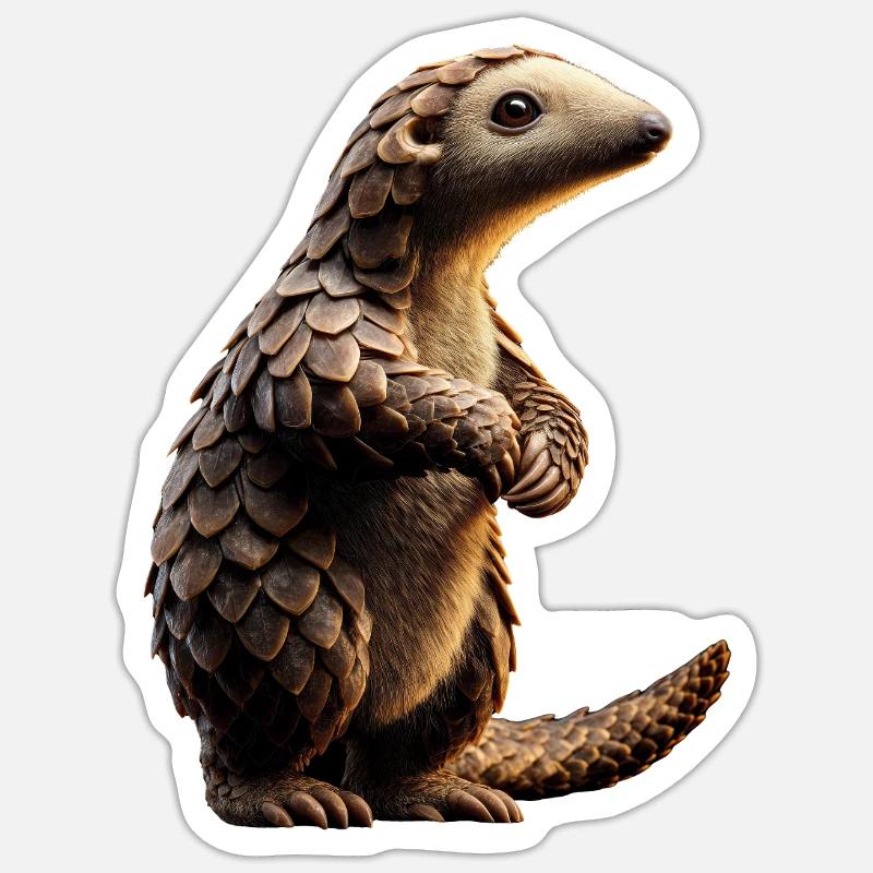 Pangolin Pangolin Pine Cone Pangolins - Sticker size S (10 x 10 cm) - white matte