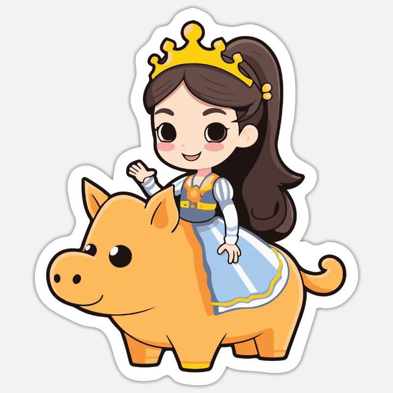 Princess Pig Comic - Sticker size S (10 x 10 cm) - white matte