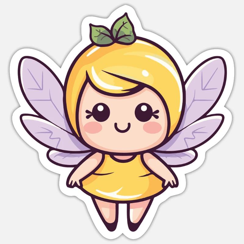 Fee Niedlich Märchen - Sticker Größe S (10 x 10 cm) - Mattweiß