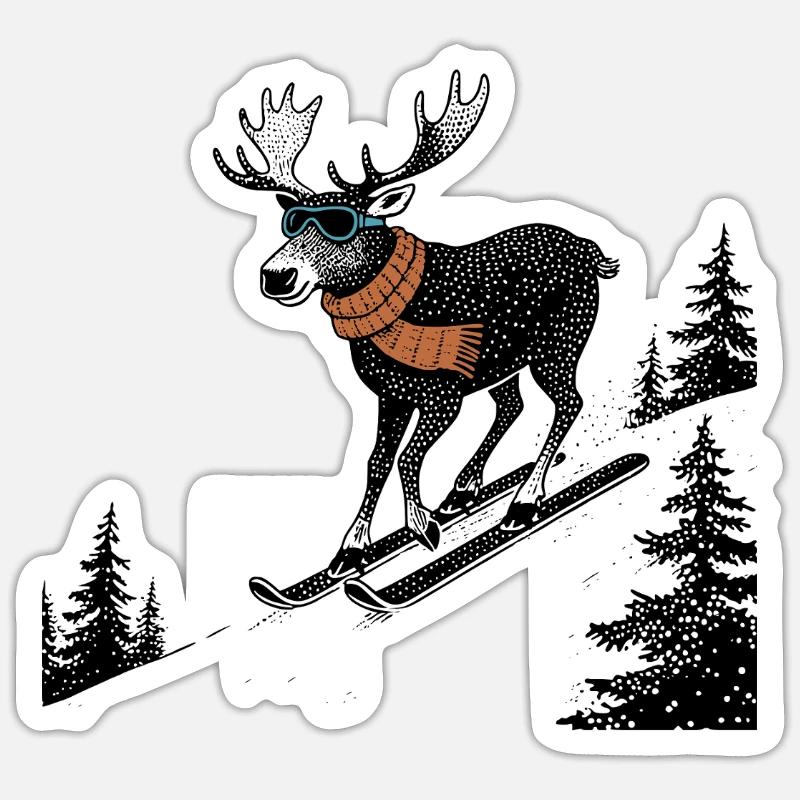 Slopes Moose Sticker size S (10 x 10 cm)