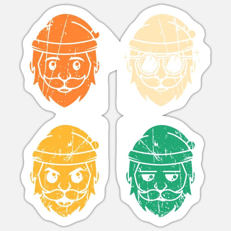 Père Noël Noël - Sticker taille S (10 x 10 cm) - blanc mat
