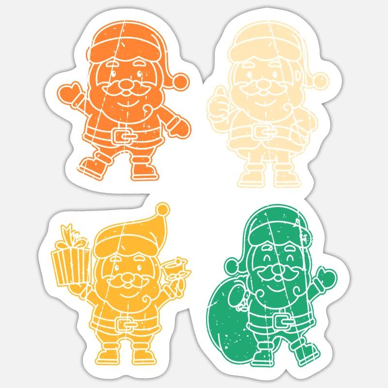 Père Noël Noël - Sticker taille S (10 x 10 cm) - blanc mat