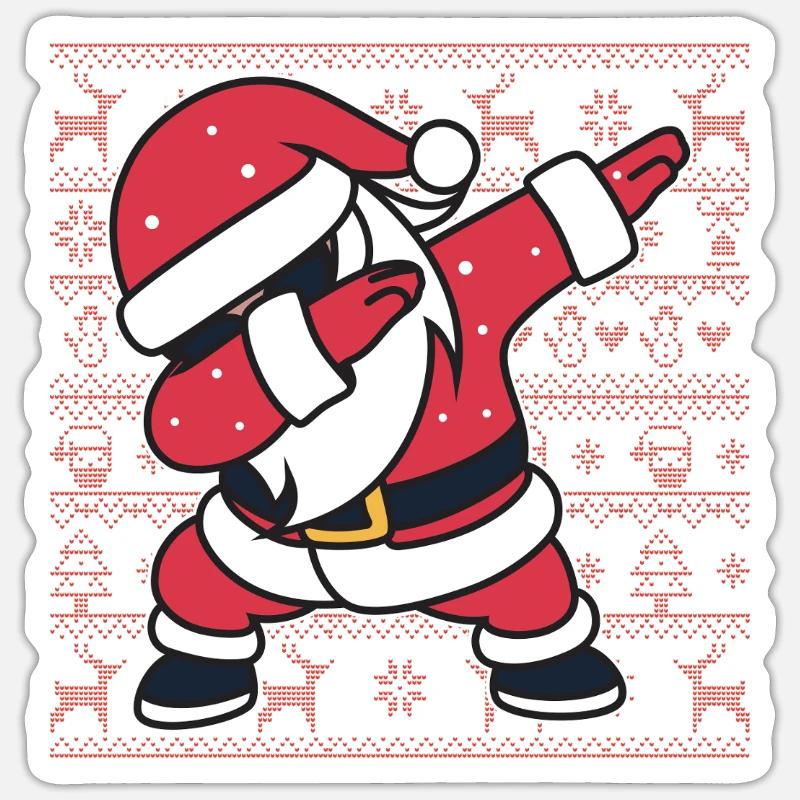 Noël Pull Moche Tamponner Cadeau Noël du Père Noël Sticker taille S (10 x 10 cm)