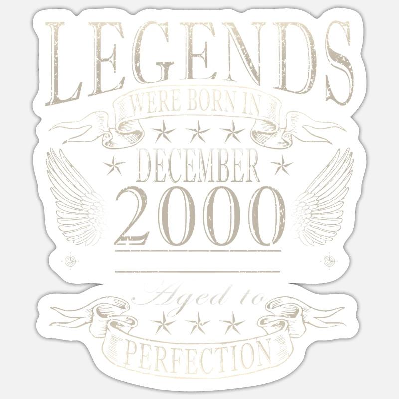 Dezember 2000 Dezember Jubiläum Dezember 2000 - Sticker Größe S (10 x 10 cm) - Mattweiß