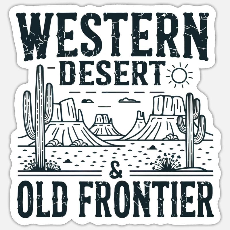 Western Desert – Old Frontier - Sticker size S (10 x 10 cm) - white matte