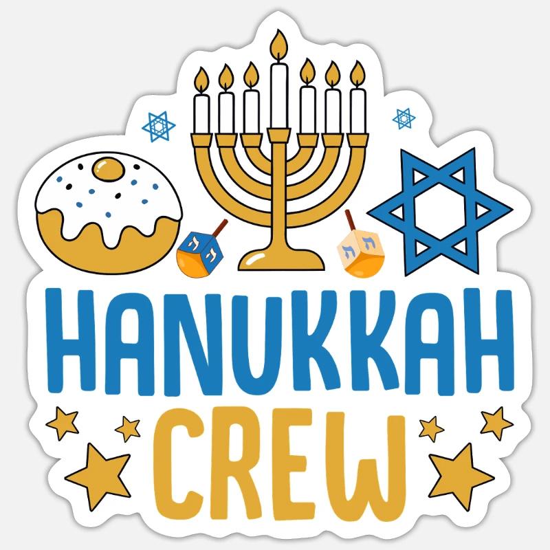 Hanoucca - Sticker taille S (10 x 10 cm) - blanc mat