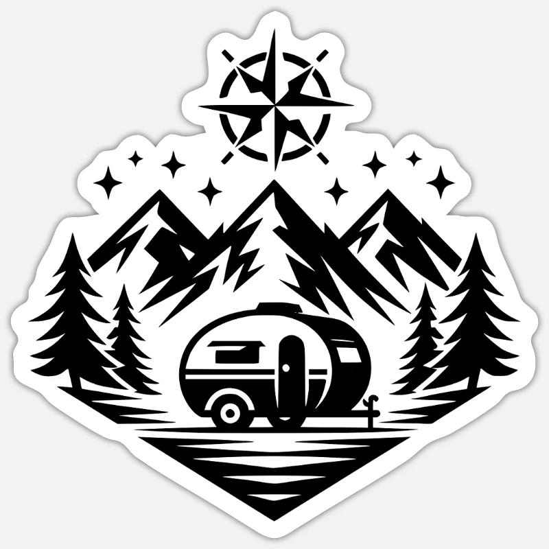 Camping - Sticker Größe S (10 x 10 cm) - Mattweiß