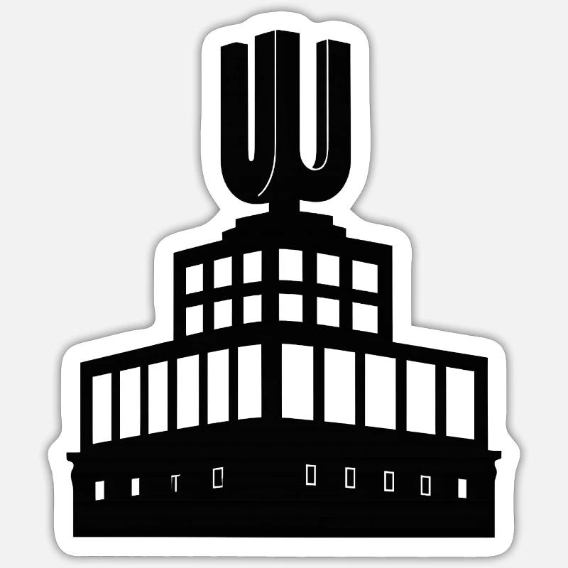 Dortmund U - Sticker taille S (10 x 10 cm) - blanc mat