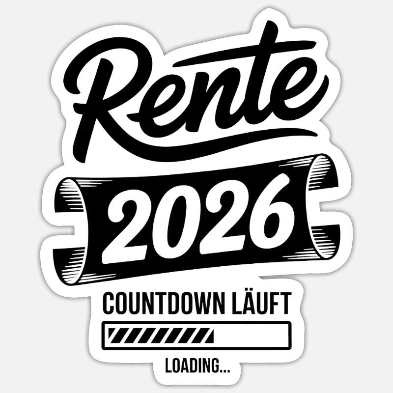 Rente 2026 Countdown Grafik Sticker Größe S (10 x 10 cm)