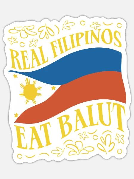 Real Filipinos Eat Balut Phillippinen - Sticker Größe S (10 x 10 cm) - Mattweiß