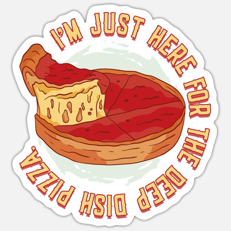 Plat profond Pizza Chicargo - Sticker taille S (10 x 10 cm) - blanc mat